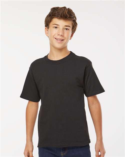 M&O 4850, Youth Gold Soft Touch T-shirt, Black