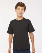 M&O 4850, Youth Gold Soft Touch T-shirt, Black