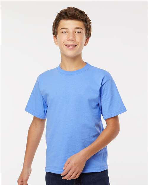 M&O 4850, Youth Gold Soft Touch T-shirt, Carolina Blue