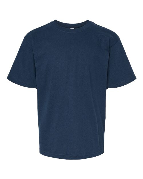 M&O 4850, Youth Gold Soft Touch T-shirt, Deep Navy