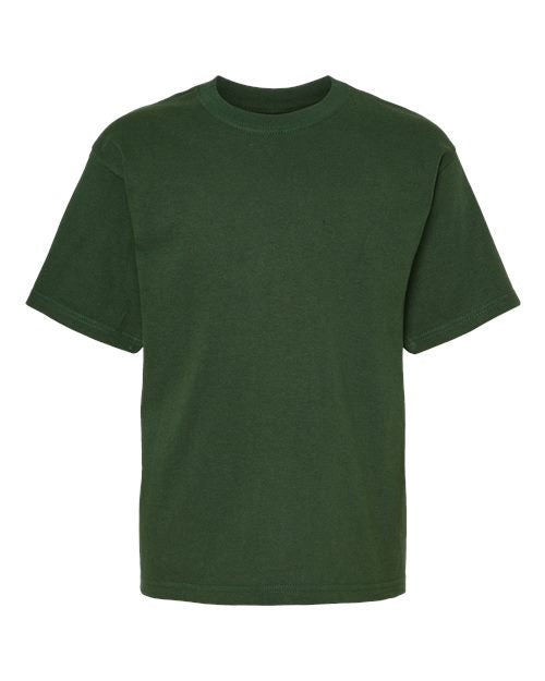 M&O 4850, Youth Gold Soft Touch T-shirt, Forest Green