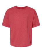 M&O 4850, Youth Gold Soft Touch T-shirt, Heather Red