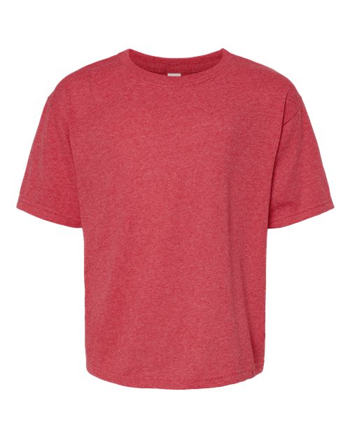 M&O 4850, Youth Gold Soft Touch T-shirt, Heather Red