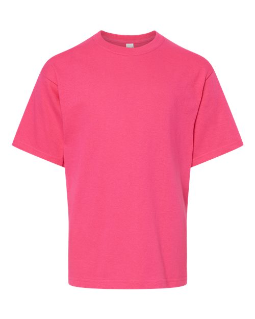 M&O 4850, Youth Gold Soft Touch T-shirt, Heliconia