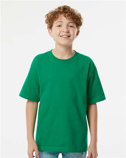 M&O 4850, Youth Gold Soft Touch T-shirt, Fine Kelly Green