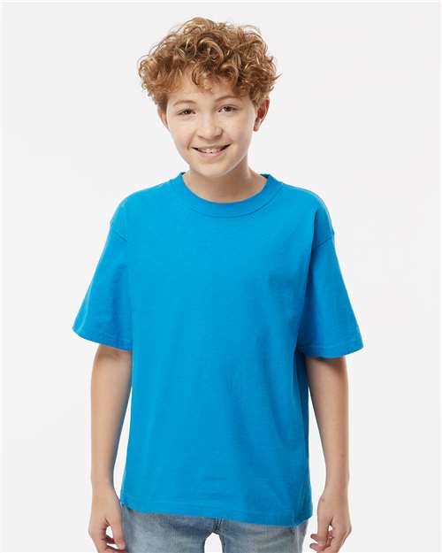M&O 4850, Youth Gold Soft Touch T-shirt, Sapphire