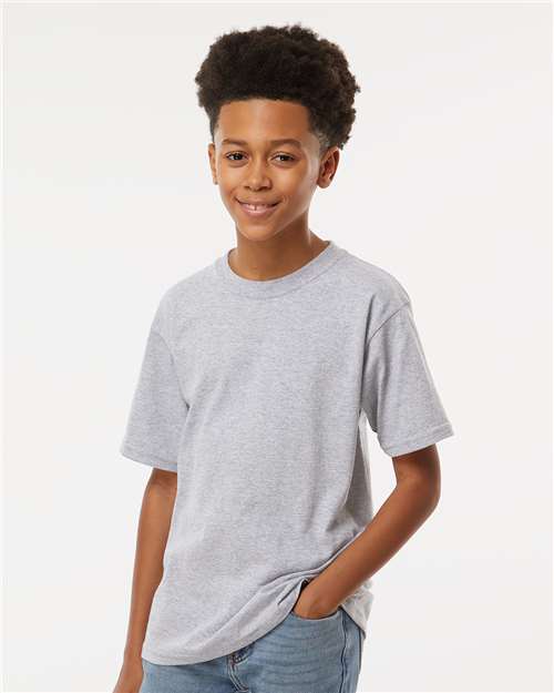 M&O 4850, Youth Gold Soft Touch T-shirt, Sport Grey
