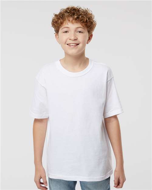 M&O 4850, Youth Gold Soft Touch T-shirt, White