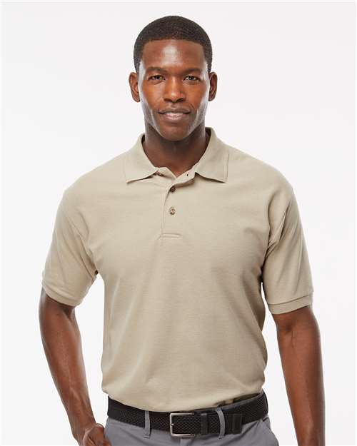 M&O 7002, Ring-spun Pique Polo, Sand