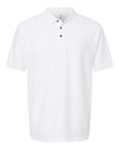 M&O 7002, Ring-spun Pique Polo, White