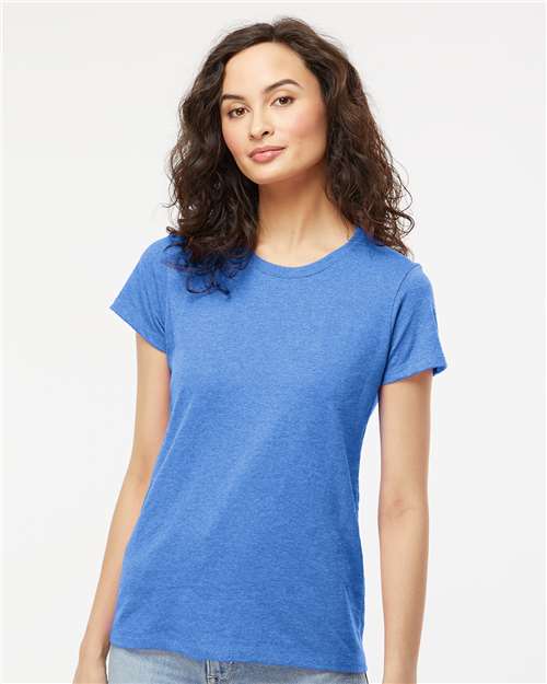 M&O 4810, Women's Gold Soft Touch T-shirt, Heather Royal