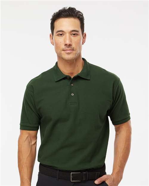M&O 7002, Ring-spun Pique Polo, New Forest Green