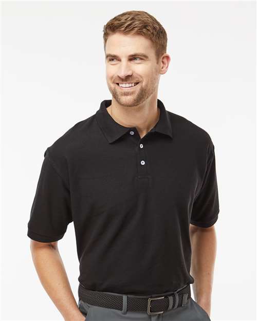 M&O 7006, Soft Touch Polo, Fine Black