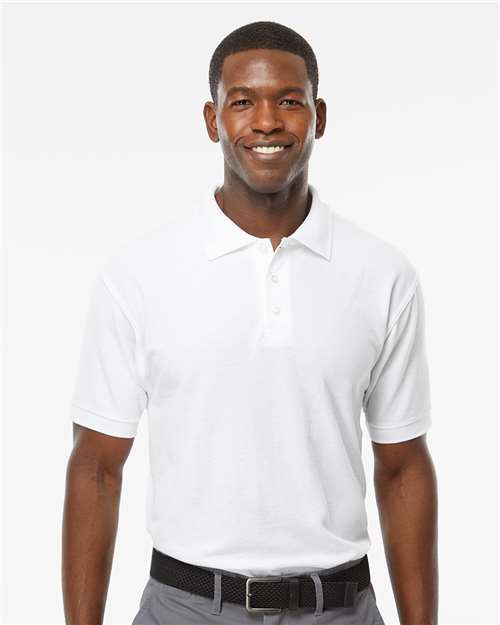 M&O 7006, Soft Touch Polo, Fine White