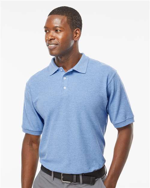 M&O 7006, Soft Touch Polo, Light Blue Heather
