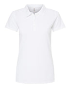 M&O 7007, Women's Soft Touch Polo, Fine White