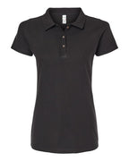 M&O 7600, Women's Ringspun Pique Polo, Black