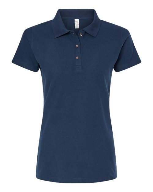M&O 7600, Women's Ringspun Pique Polo, Bright Navy