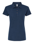 M&O 7600, Women's Ringspun Pique Polo, Bright Navy