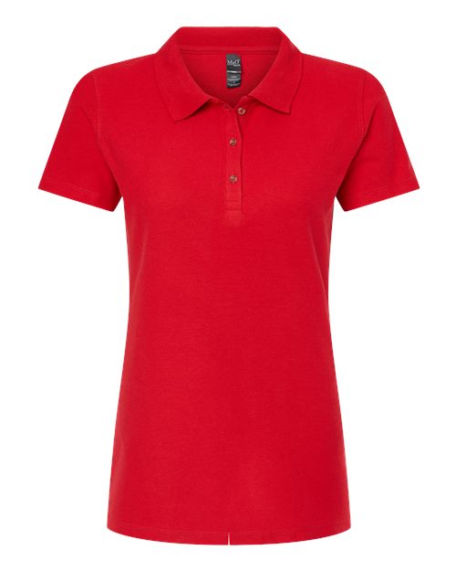 M&O 7600, Women's Ringspun Pique Polo, Bright Red
