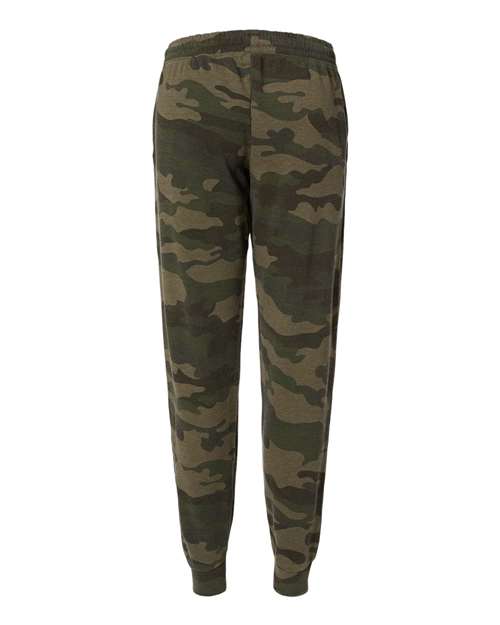 Independent Trading Co. PRM20PNT, Women's California Wave Wash Sweatpants, Forest Camo Heather