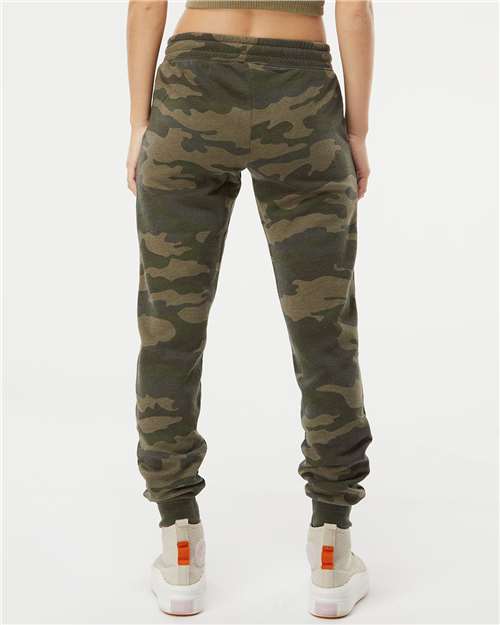 Independent Trading Co. PRM20PNT, Women's California Wave Wash Sweatpants, Forest Camo Heather