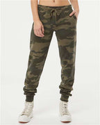 Independent Trading Co. PRM20PNT, Women's California Wave Wash Sweatpants, Forest Camo Heather