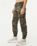 Independent Trading Co. PRM20PNT, Women's California Wave Wash Sweatpants, Forest Camo Heather