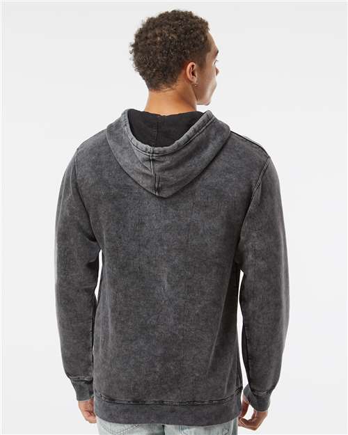 Independent Trading Co. PRM4500MW, Unisex Midweight Mineral Wash Hooded Sweatshirt, Black