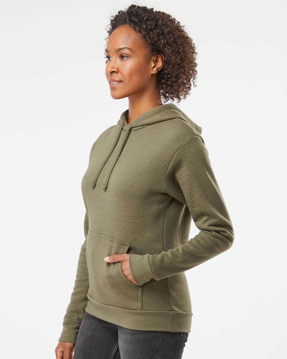 Next Level 9302, Fleece - Premium - Hood, Heather Military Green