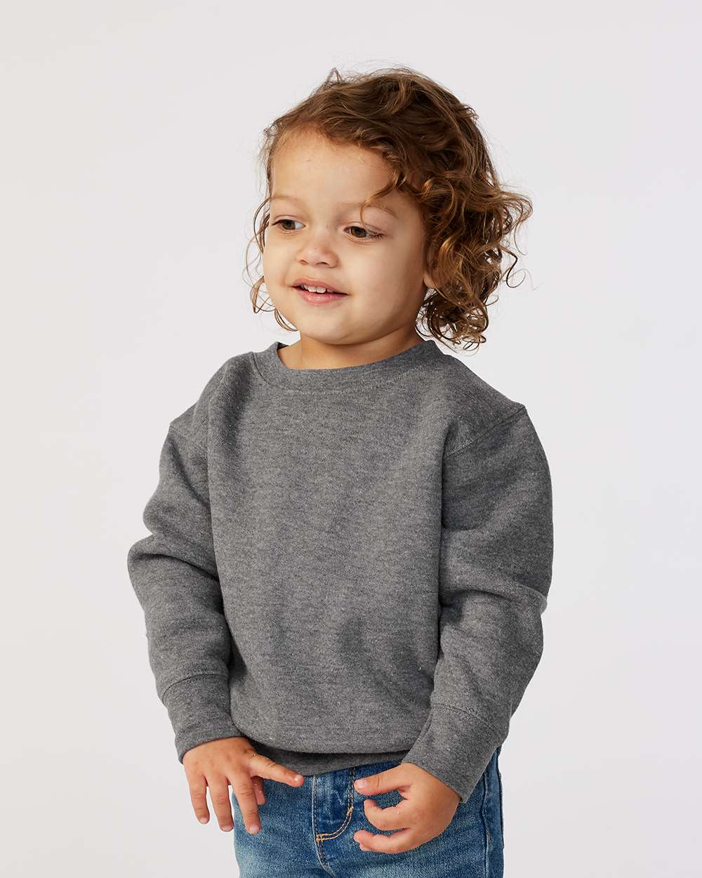 Rabbit Skins 3317, Fleece - Premium - Crew, Granite Heather