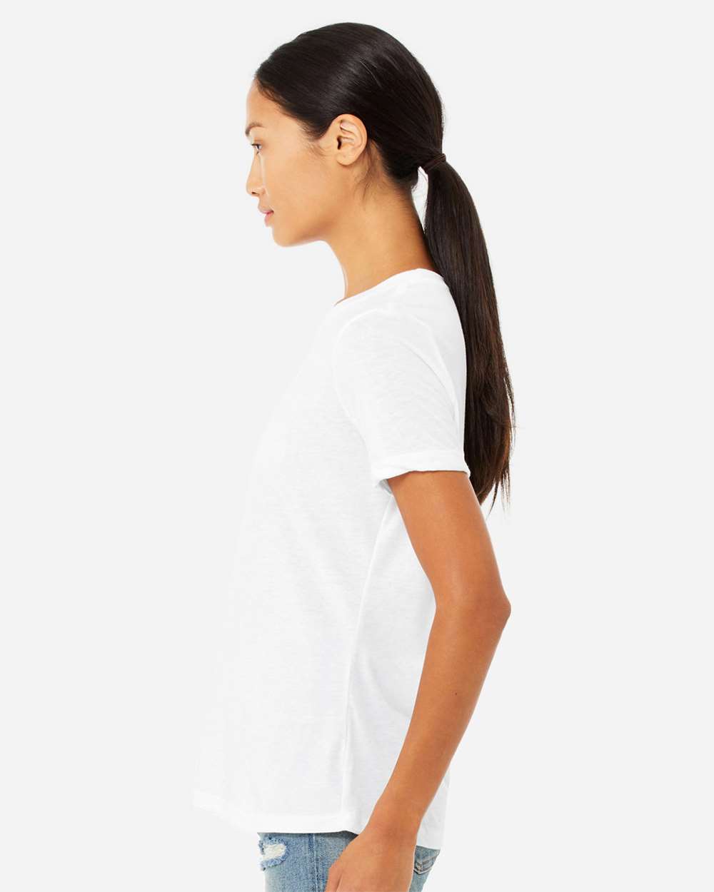 BELLA + CANVAS 6400CVC, T-Shirts - Premium, Solid White Blend