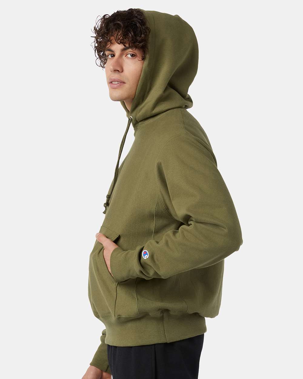 Champion S101, Unisex Reverse Weave Hooded Sweatshirt, Fresh Olive