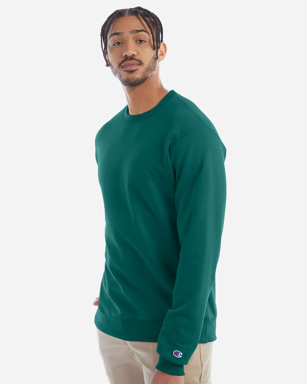 Champion S600, Unisex Powerblend Crewneck Sweatshirt, Emerald Green