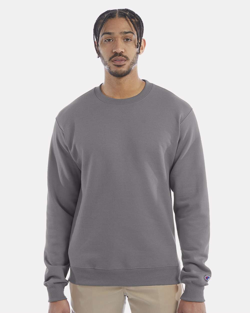 Champion S600, Unisex Powerblend Crewneck Sweatshirt, Stone Grey