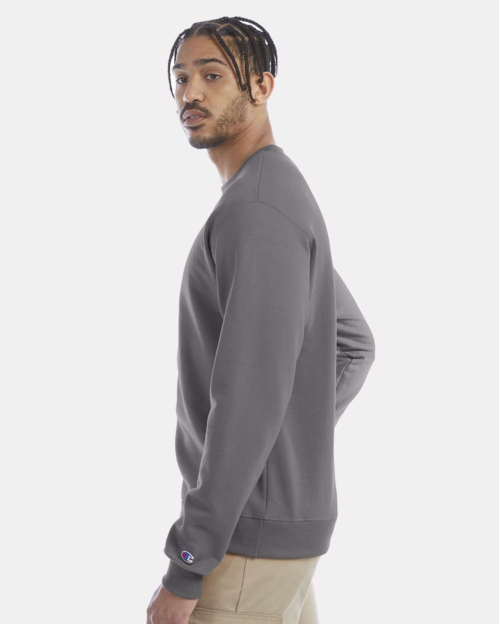 Champion S600, Unisex Powerblend Crewneck Sweatshirt, Stone Grey