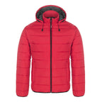 CX2 L00980, - Glacial - Men's Puffy Jacket With Detachable Hood, Red