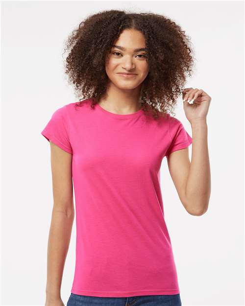 Gildan 64000L, Women's Softstyle T-shirt, Heliconia