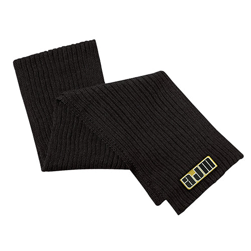 Acrylic 9Z650M, Oversized Scarf, Chunky Rib Knit, Approximate Dimensions:, (length X Width), 76" X 8" - 193cm X 20.5, Black