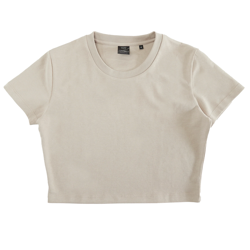 AXISM 7013, Woman Dri Ease Crop Top, Almond