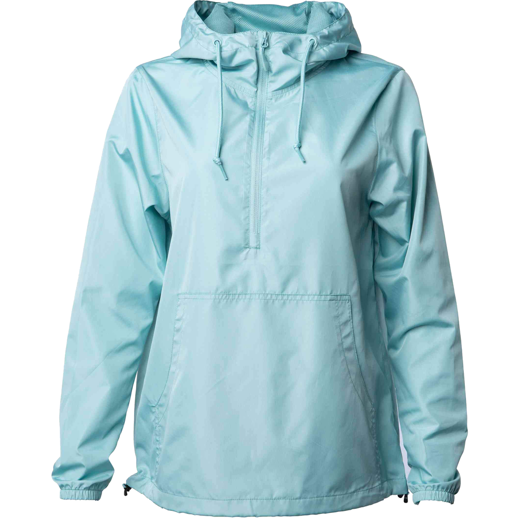 INDEPENDENT EXP54LWP, Lightweight Pullover Windbreaker Anorak Jacket, Aqua
