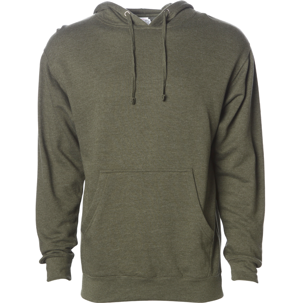 INDEPENDENT SS4500-P2, Ss4500 - Midweight Hooded Pullover Sweatshirt (blue Aqua, Bone, Brown), Army Heather