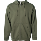 INDEPENDENT SS4500Z-P1, Ss4500z - Midweight Zip Hooded Sweatshirt (colors A-c), Army