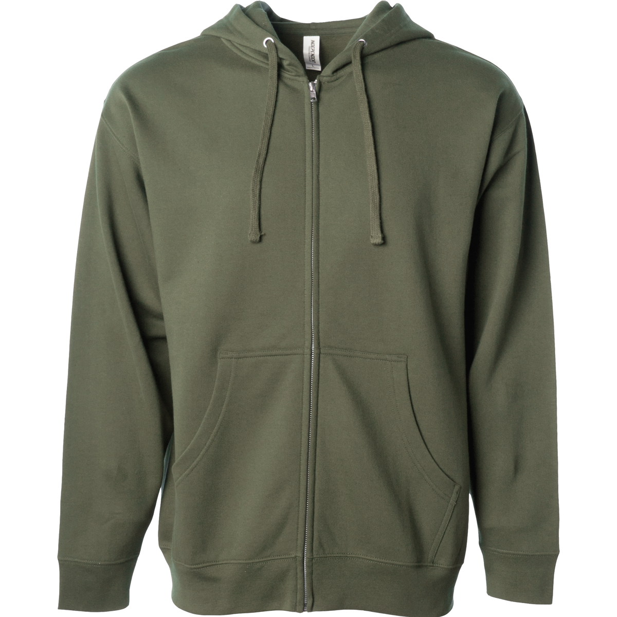 INDEPENDENT SS4500Z-P1, Ss4500z - Midweight Zip Hooded Sweatshirt (colors A-c), Army