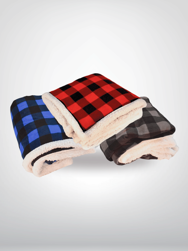 Ecorite B5685, Deluxe Sherpa Throw Blanket Buffalo Check, Default