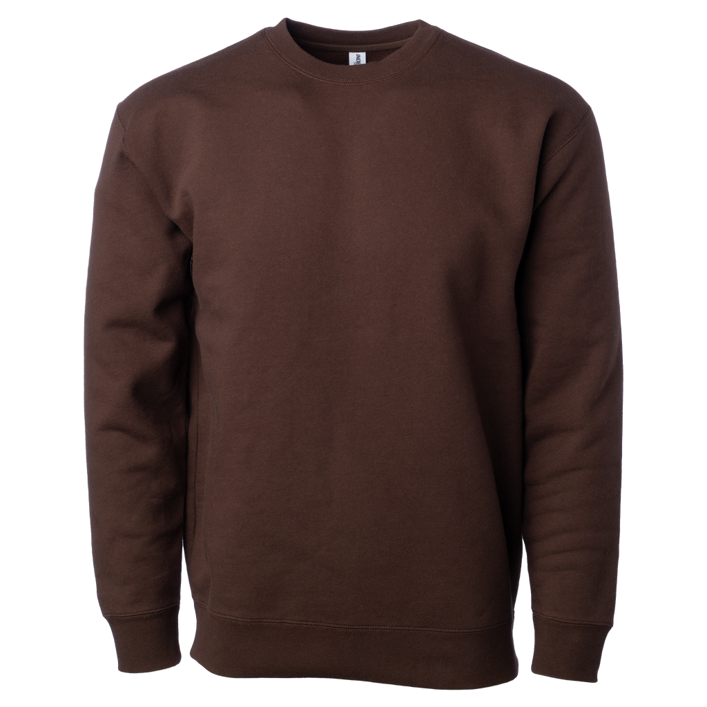 INDEPENDENT IND3000-P1, Ind3000 - Men's Heavyweight Crew Neck (colors A-d), Brown