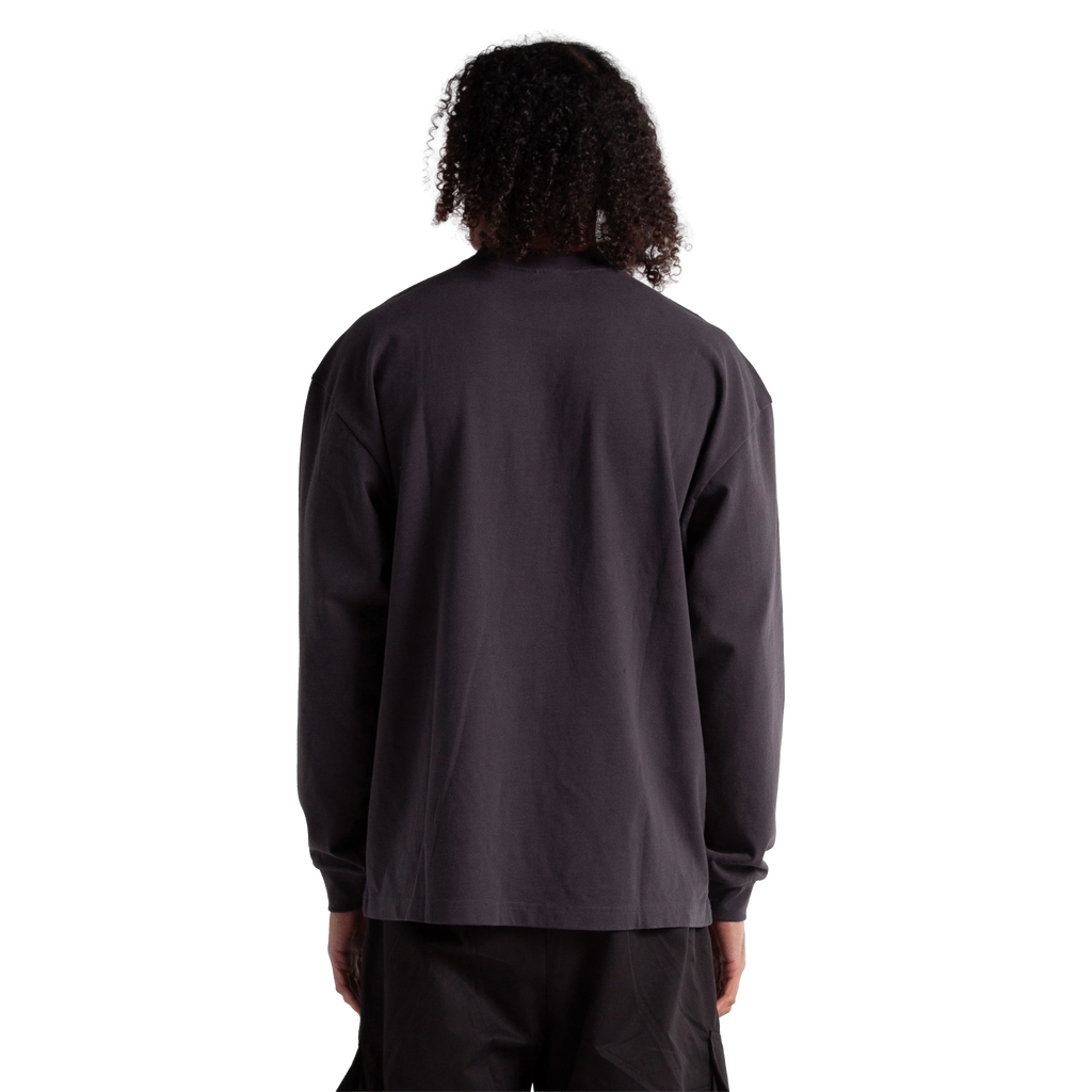 SHAKA WEAR Garment Dye Longsleeve Designer Tee, - 9.0 Oz, Black