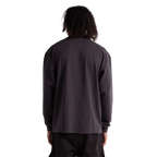 SHAKA WEAR Garment Dye Longsleeve Designer Tee, - 9.0 Oz, Black