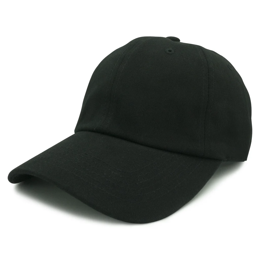 NISSI CAPS GN-1004, - Washed Cotton Dad Cap, Black