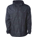 INDEPENDENT EXP54LWP, Lightweight Pullover Windbreaker Anorak Jacket, Black Camo